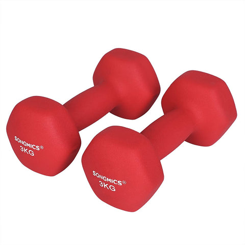 Rootz Dumbbells - Halterset - Set Van 2 - 2 x 3 kg - Rood - 20 x 9 x 8.5 cm