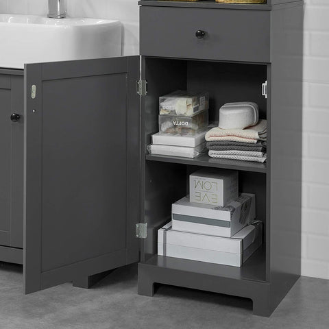 Rootz Tall Bathroom Cabinet - Bathroom Storage Cabinet with 3 Shelves, 1 Drawer, 1 Cabinet
