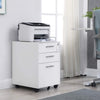 Rootz Drawer Unit - Filing Cabinet - Storage Cabinet - On Wheels - 3 Drawers - Storage Space - White - Steel - 39 x 48 x 60 cm 33 x 38 x 63 cm
