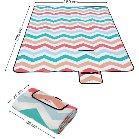 Rootz Picnic Blanket - Beach Blanket - Waterproof Bottom - Foldable - Pink - 200 x 150 cm