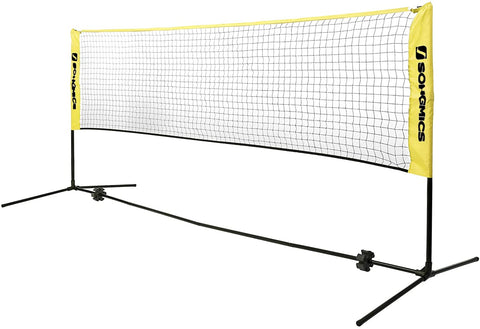 Rootz Badminton Net - Tennis Net - Adjustable Height - Iron Frame - Transport Bag - Blue - Black - Yellow