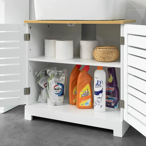 Rootz Under Sink Cabinet Bathroom - Vanity Unit Bathroom - Storage Cabinet with 2 Doors