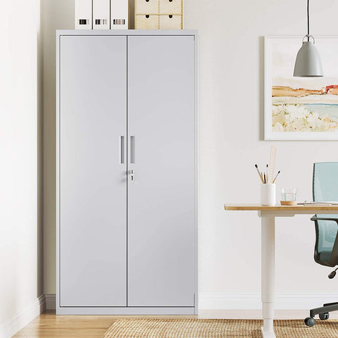 Rootz File Cabinet - Office Cabinet - Storage Cabinet - 5 Shelves - Steel - Grey