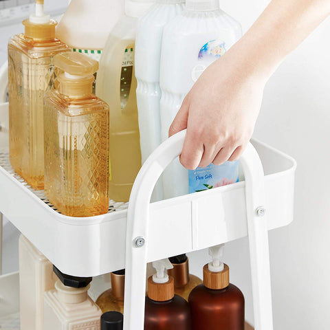 Rootz Kitchen trolley - Kitchen trolley - Serving trolley - 3 Levels - 2 Brakes - Handles - Metal - Black