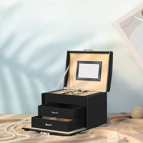 Rootz Jewelery box - Jewelery organizer - Jewelery boxes - Black - 17.5 x 13.5 x 12 cm