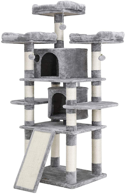 Rootz XXL Scratching post for cats - Cat tree - Gray - 60 x 55 x 172 cm
