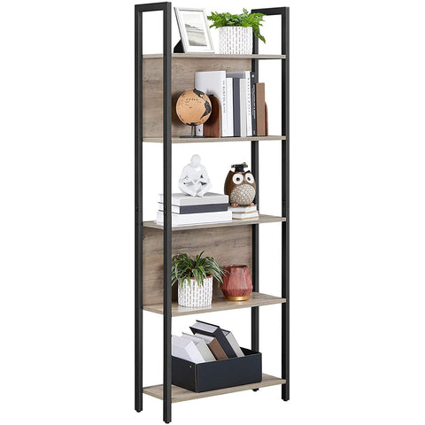 Rootz Kitchen Cabinet - Bookcase Industrial - Cupboards - Ladder Cabinet 5 Layers - 62 x 24 x 165 cm
