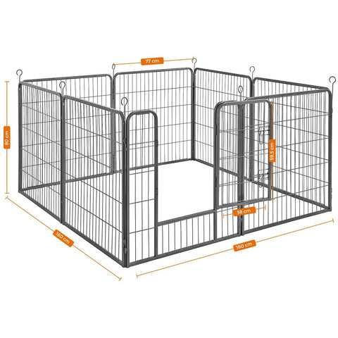Rootz Puppyren - Animal Run - Small Pets - Gray - 80 x 80cm per element