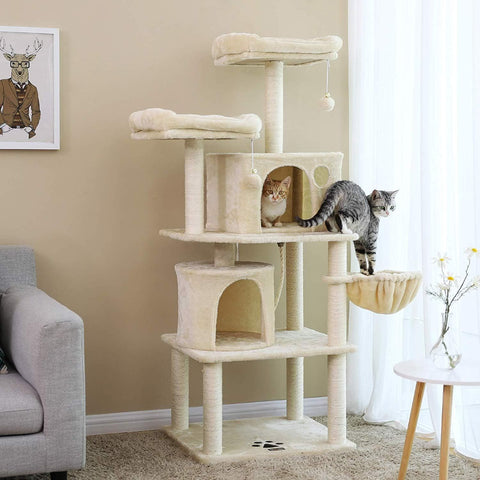 Rootz Climbing Tree For Cats - Scratching Post - Cat House With Hammock - Cat Tree XL - Cat House - Scratching Post - Scratching Posts for Cats