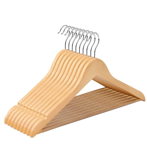 Rootz Maple Wood Clothes Hangers - 20 Pieces - 360 Degree Hanger - Clothes Hanger Coat, Pants - Clothes Hangers