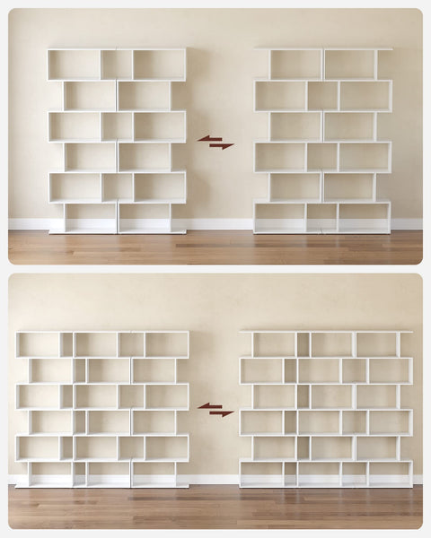 Rootz Bookcase - Shelf with 6 levels - Floor standing shelf - Office shelf - Living room, bedroom and office - White - (24 x 70 x 190.5 cm)