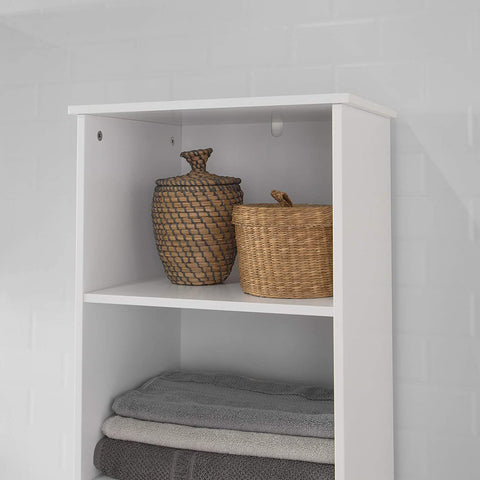 Rootz Tall Bathroom Cabinet - Bathroom Storage - Cabinet with 3 Shelves - 1 Drawer - 1 Cabinet