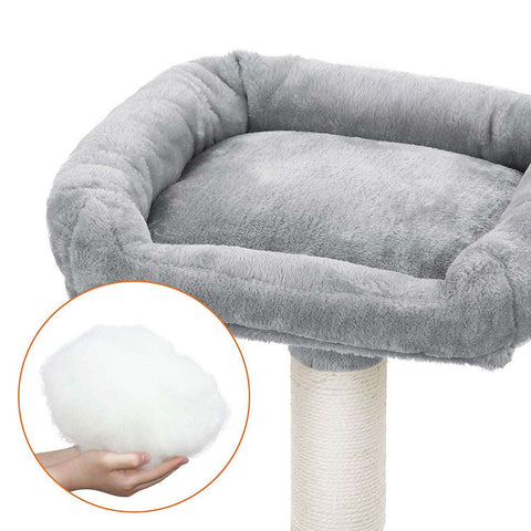 Rootz Cat Tree - Scratching Post - Climbing Tree for Cats - Cat Tower with Cave - Light Gray - 55 x 45 x 143 cm