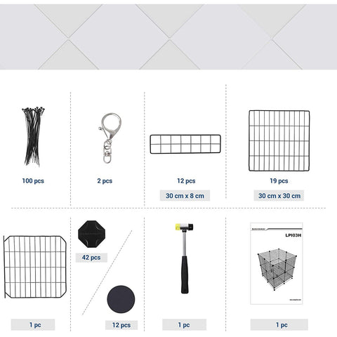 Rootz Pet cage - Animal run - Mesh cage - Small animals - Rabbit hutch - Outdoor enclosure - Indoor enclosure - Black -