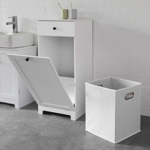 Rootz Bathroom Laundry Basket - Laundry Cabinet - Bathroom Storage Cabinet with Drawer