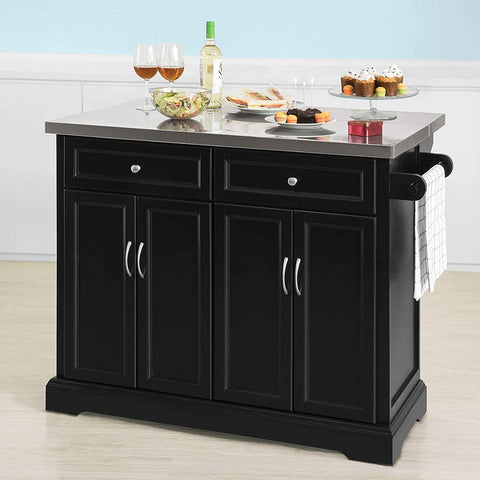 Rootz Extendable Kitchen Storage Trolley - Kitchen Cabinet Cupboard - Sideboard - Kitchen Island