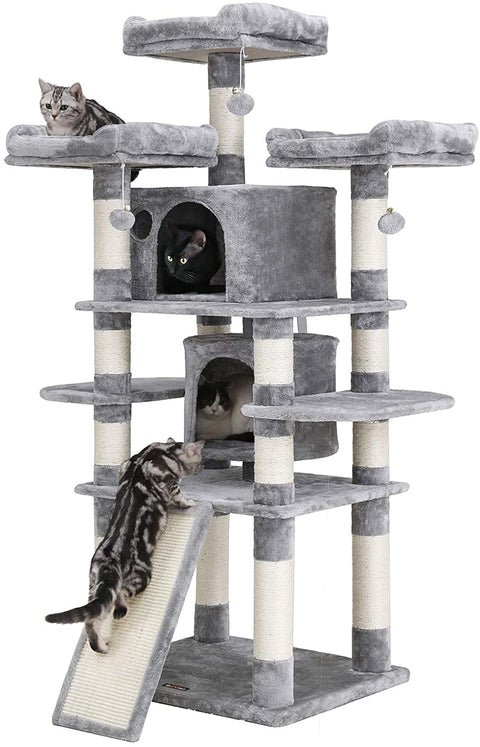 Rootz XXL Scratching post for cats - Cat tree - Gray - 60 x 55 x 172 cm