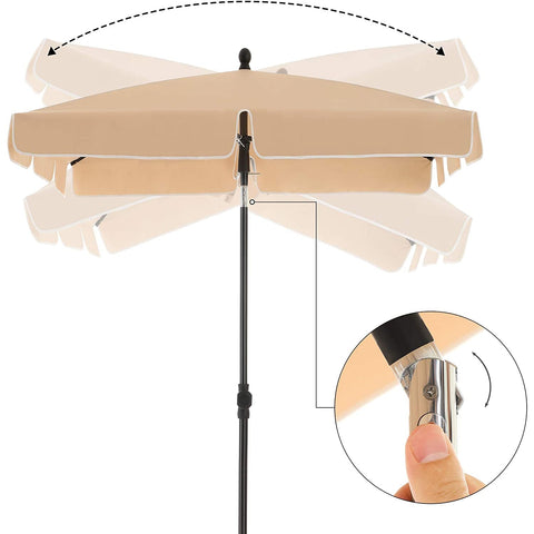 Rootz Parasol - Rectangular - Garden Parasol - Carry Bag - Tripod - Taupe - 2 x 1.5 m