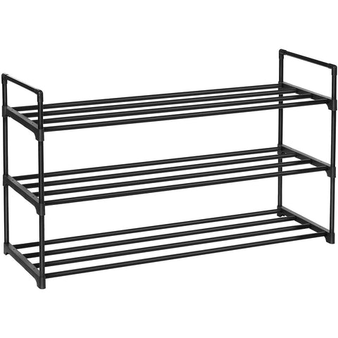 Rootz Shoe Racks - Set Of 2 - Shoes Organizer - 24-30 Pairs Of Shoes - Stackable - 92 x 30 x 53 - Metal - Black