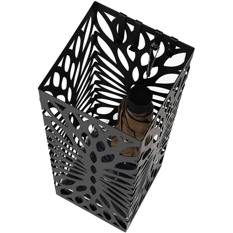 Rootz Metal Design Umbrella Stand with Drip Tray - Umbrella Stand - Umbrella Basket - Walking Stick Holder - Umbrella Stand - Square - Dim. 49 x 15.5 x 15.5 cm
