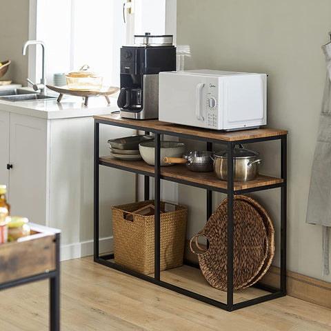 Rootz Console Table Hall - Table Living Room - Table Sofa - Table Side - Table End - Table with 2 Shelves