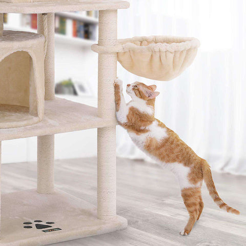 Rootz Climbing Tree For Cats - Scratching Post - Cat House With Hammock - Cat Tree XL - Cat House - Scratching Post - Scratching Posts for Cats