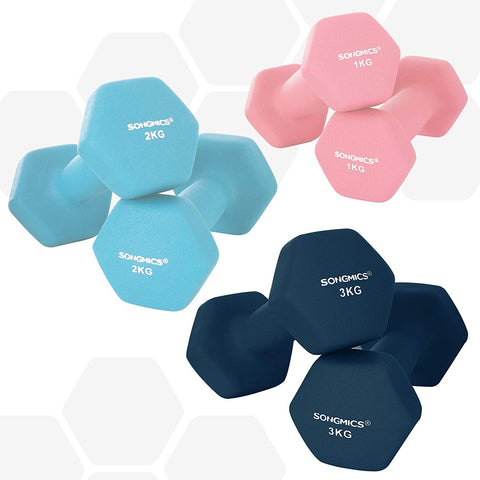 Rootz Halterset - Dumbbells - Halterstandaard - Hexagon - 2 x 1 kg - 2 x 2 kg - 2 x 3 kg