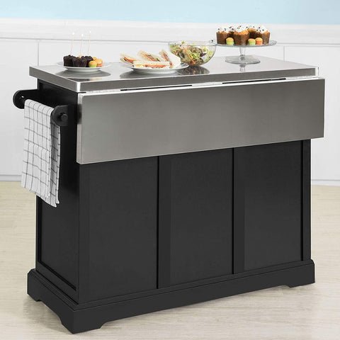 Rootz Extendable Kitchen Storage Trolley - Kitchen Cabinet Cupboard - Sideboard - Kitchen Island