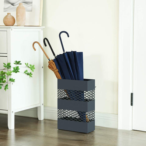 Rootz Umbrella Stand - Water Collector - Umbrella Holder - 28 x 12 x 41 cm - Metal - Anthracite
