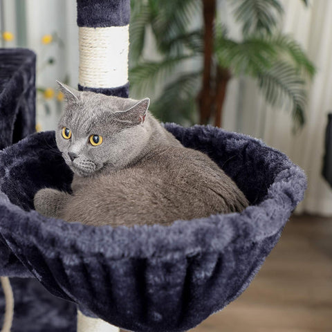 Rootz XXL Scratching post for cats - Cat tree - Smoke gray - 50 x 50 x 164 cm