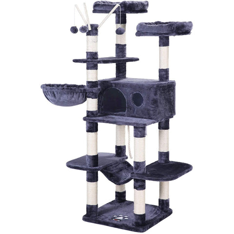 Rootz XXL Scratching post for cats - Cat tree - Smoke gray - 50 x 50 x 164 cm