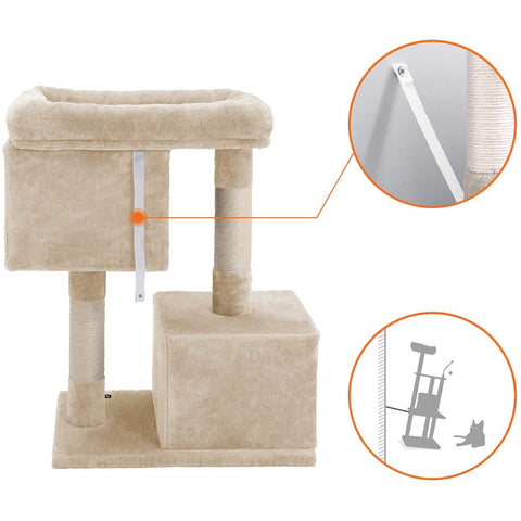 Rootz Scratching post for cats - Cat tree - Beige - 60 x 40 x 84 cm