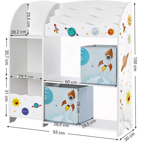 Rootz Toy Organizer - Store toys - Children's room cupboard - White - 93 x 30 x 100 cm