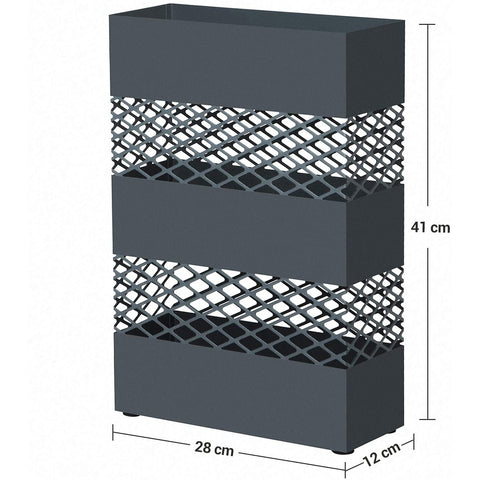 Rootz Umbrella Stand - Water Collector - Umbrella Holder - 28 x 12 x 41 cm - Metal - Anthracite
