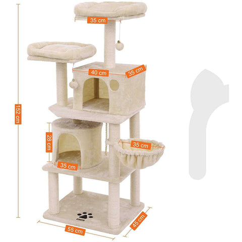 Rootz Climbing Tree For Cats - Scratching Post - Cat House With Hammock - Cat Tree XL - Cat House - Scratching Post - Scratching Posts for Cats