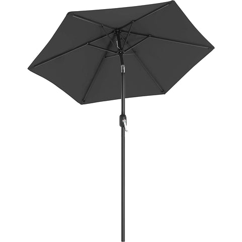 Rootz Parasol - Market Parasol - Garden Parasol - UV Protection - UPF 50+ - Metal - Bendable - Gray - 200 cm