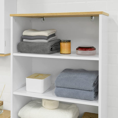 Rootz Bathroom Tall Cabinet - Tall Cupboard - Storage Cabinet with 3 Shelves and 2 Doors -  W60 x D30 x H160cm