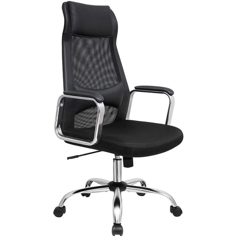 Rootz Office chair - Swivel chair - Executive chair - Mesh - Lumbar support - Height Adjustable - Ergonomic - Black - 60 x 53 x 113-123 cm