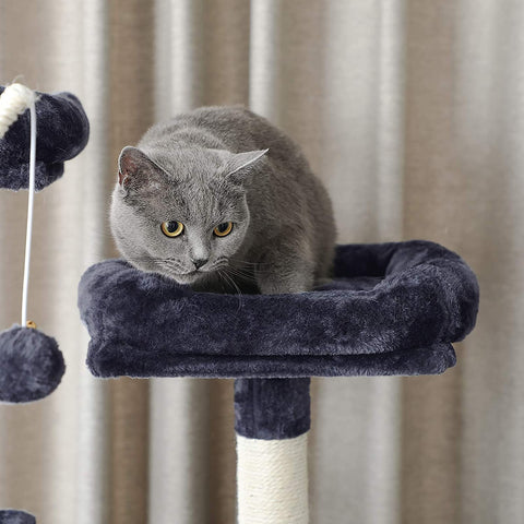 Rootz XXL Scratching post for cats - Cat tree - Smoke gray - 50 x 50 x 164 cm