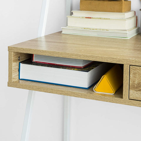 Rootz Home Office Table Desk - Computer Desk - Workstation with Storage Shelf