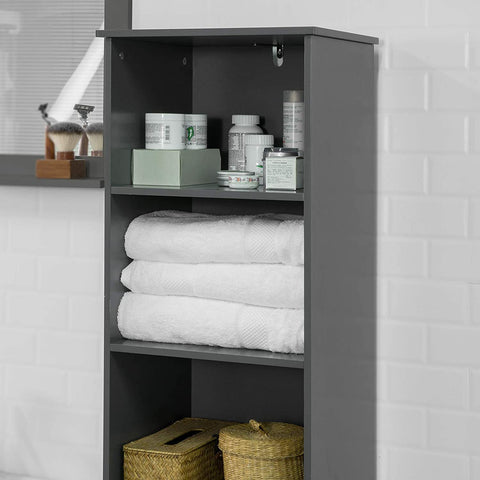 Rootz Tall Bathroom Cabinet - Bathroom Storage Cabinet with 3 Shelves, 1 Drawer, 1 Cabinet