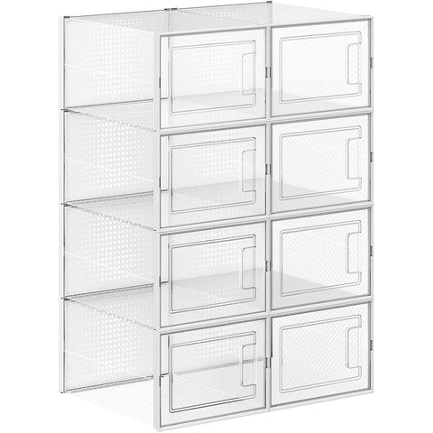 Rootz Shoe Boxes - Storage Boxes - Stackable - Set Of 8 - Organizers - Transparent - 28 x 31 x 24.5 x 17.5 cm 36 x 21 cm