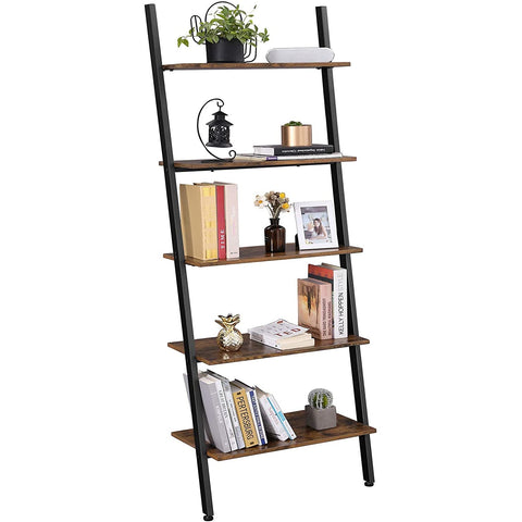Rootz Wall rack - Bookcase - Wall cabinet - 5 shelves - Brown-Black - 64 x 34 x 186 cm