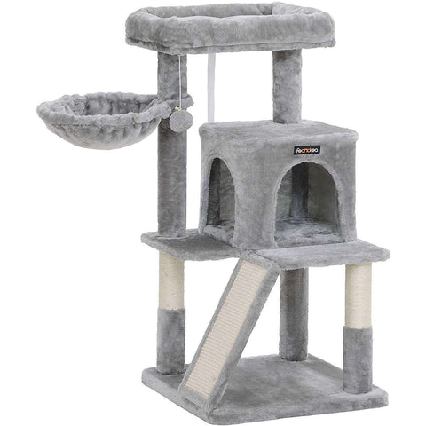 Rootz Cat Tree - Cat House - Scratching Post - Scratching Posts for Cats - 48 x 48 x 96 cm (LxWxH)
