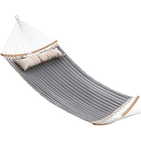 Rootz Hammock - Padded - 2 Persons - Cushions - Bamboo - Oxford Fabric - Brown-Grey - 200 x 140 cm