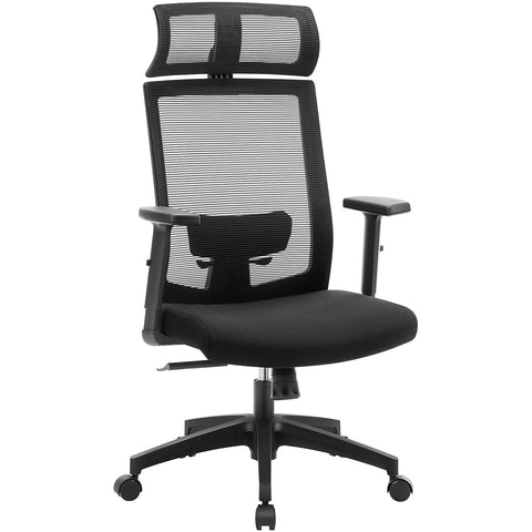 Rootz Office chair - Office chair - Ergonomic - 360° swivel chair - Lumbar support - Headrest - Adjustable - Tiltable - Black