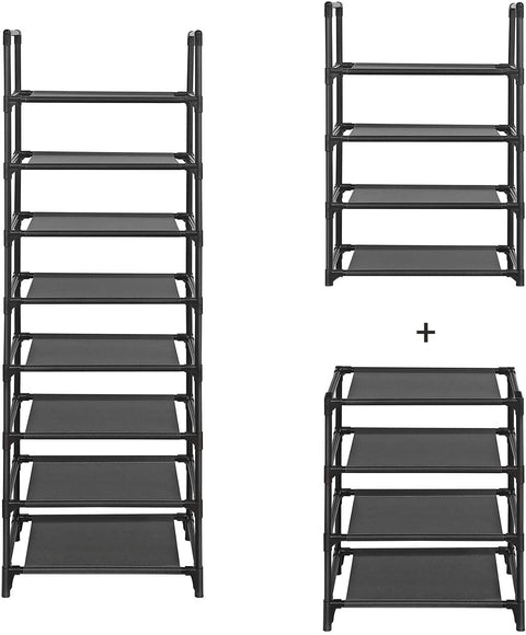 Rootz Shoe Rack - Shelf Rack - 8 Levels - 16-20 Pairs of Shoes - Fabric - Metal - 46 x 28 x 145 cm