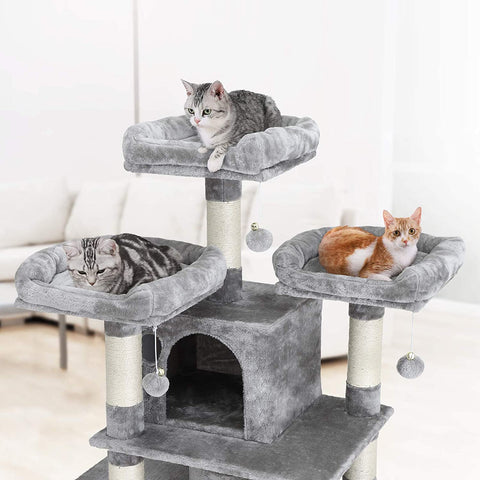 Rootz XXL Scratching post for cats - Cat tree - Gray - 60 x 55 x 172 cm