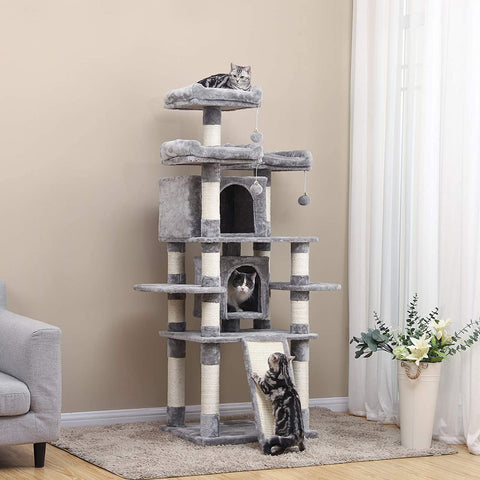 Rootz XXL Scratching post for cats - Cat tree - Gray - 60 x 55 x 172 cm