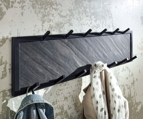 Rootz Bench with Wall Wardrobe - Industrial Design Wardrobe Set for Hallway - Storage Bench with Shoe Rack - Hall Bench with Seat - Mango Wood - Black - 110 cm